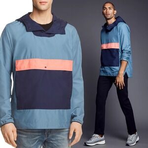 Herschel Supply Co. Color-Blocked Hooded Anorak Jacket‎ Medium Windbreaker Blue